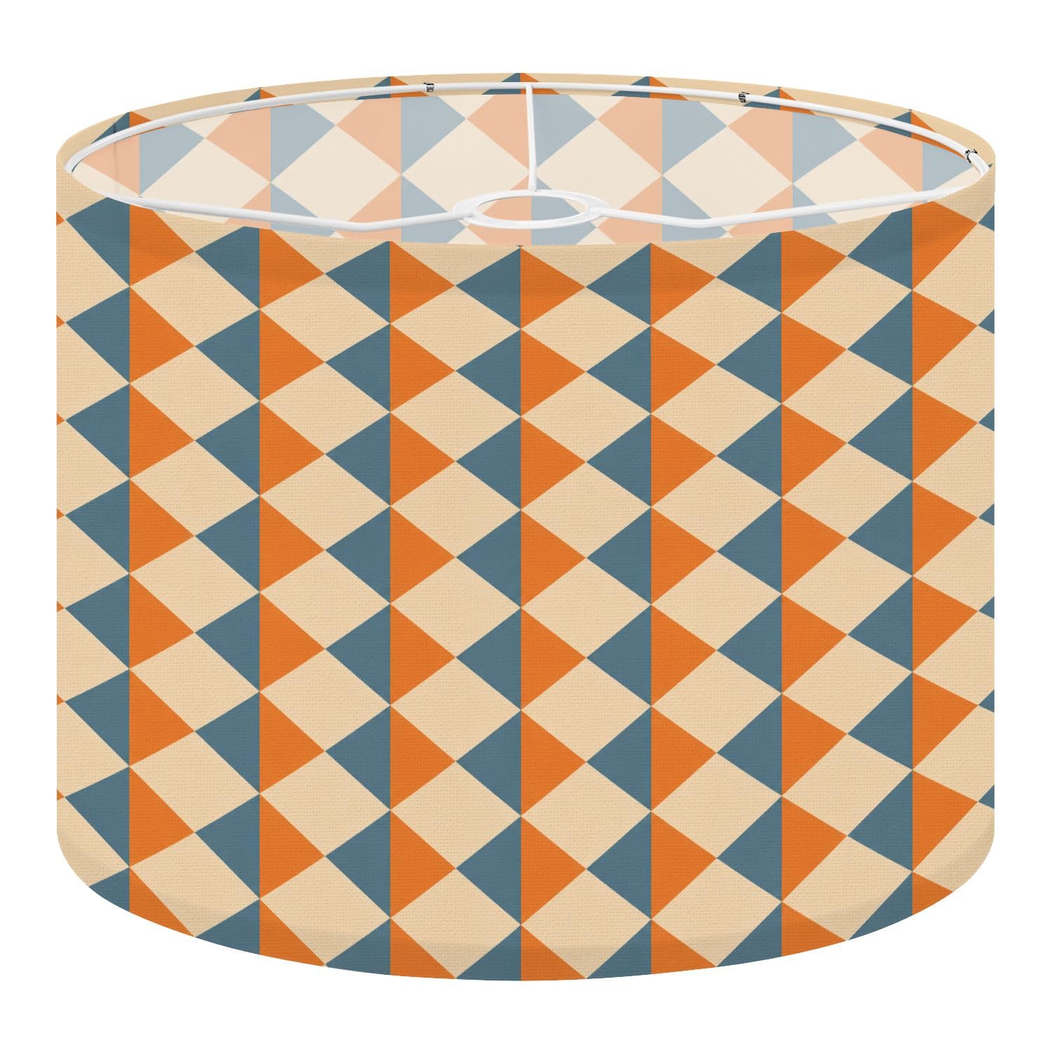 Deruinvaio Multi1 2Pcs 13In Lampshade Lamp Shade Geometric Orange Beige Blue Triangles For Ceiling Light, Table Lamp Floor Lamp Easy Assembly Replacement Light Shade