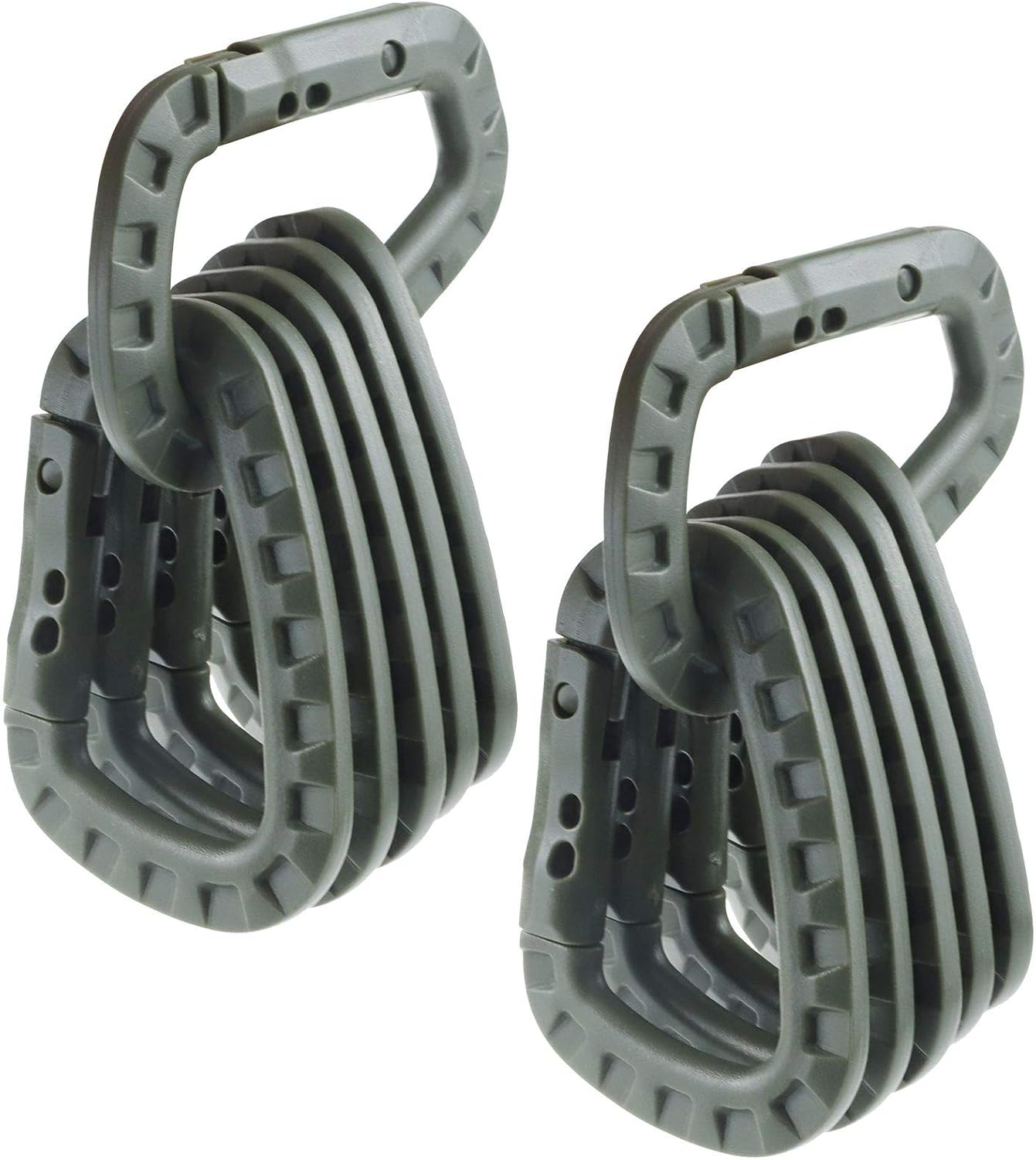 Tactical Carabiner Keychain 12 Pack – Heavy-Duty Polymer D-Ring Clips, Lightweight MOLLE Backpack Hook, Quick-Lock Gear Clip for Outdoor Camping, Hiking, Survival (Not for Climbing)