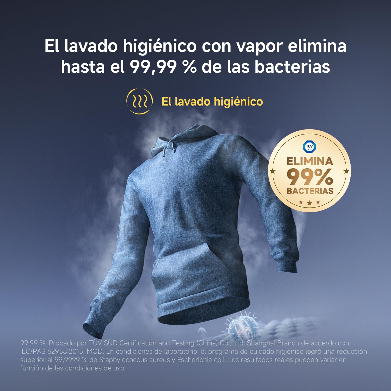 Xiaomi Mijia Front Load Washer Dryer Pro 9 kg Lavado / 6 kg Secado, A-25% | Doble autodosificación, Lavado ultrarrápido, Refresco e higiene con vapor, Control inteligente, Eficiencia de lavado A-25 %