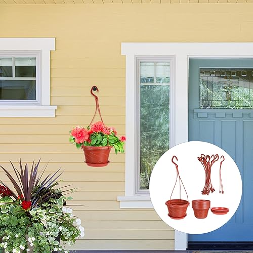 Miniatura 9 de DOITOOL Macetas colgantes de plástico, maceta de jardín, 10 juegos de macetas colgantes pequeñas, cesta colgante de orquídeas para jardín interior y