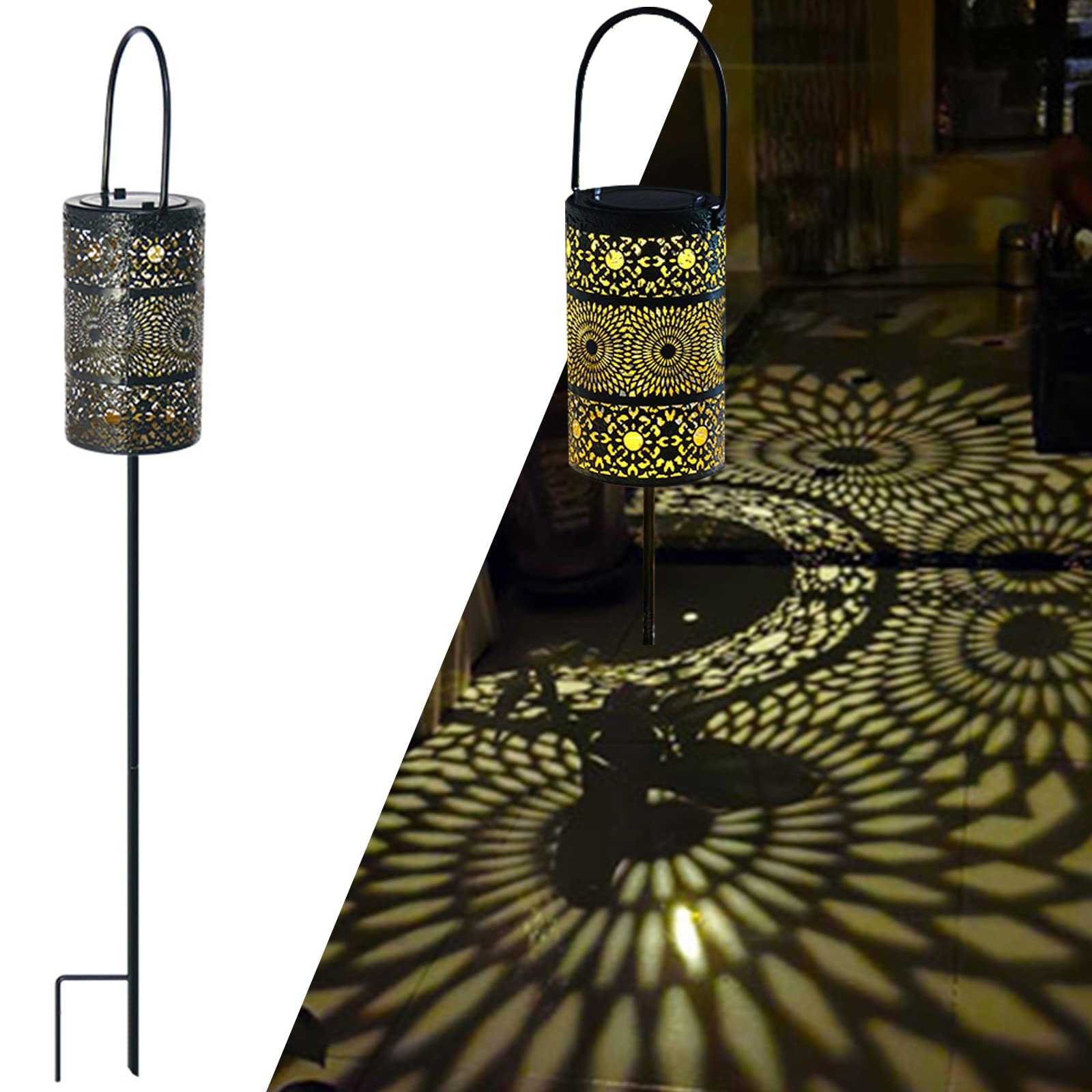 VUCATIN Solar Pathway Lights Outdoor, Solar Lights Bright Metal Retro Solar Garden Lights Decorative Waterproof Solar Powered Led Landscape Lighting for Path Lawn Patio Yard Walkway