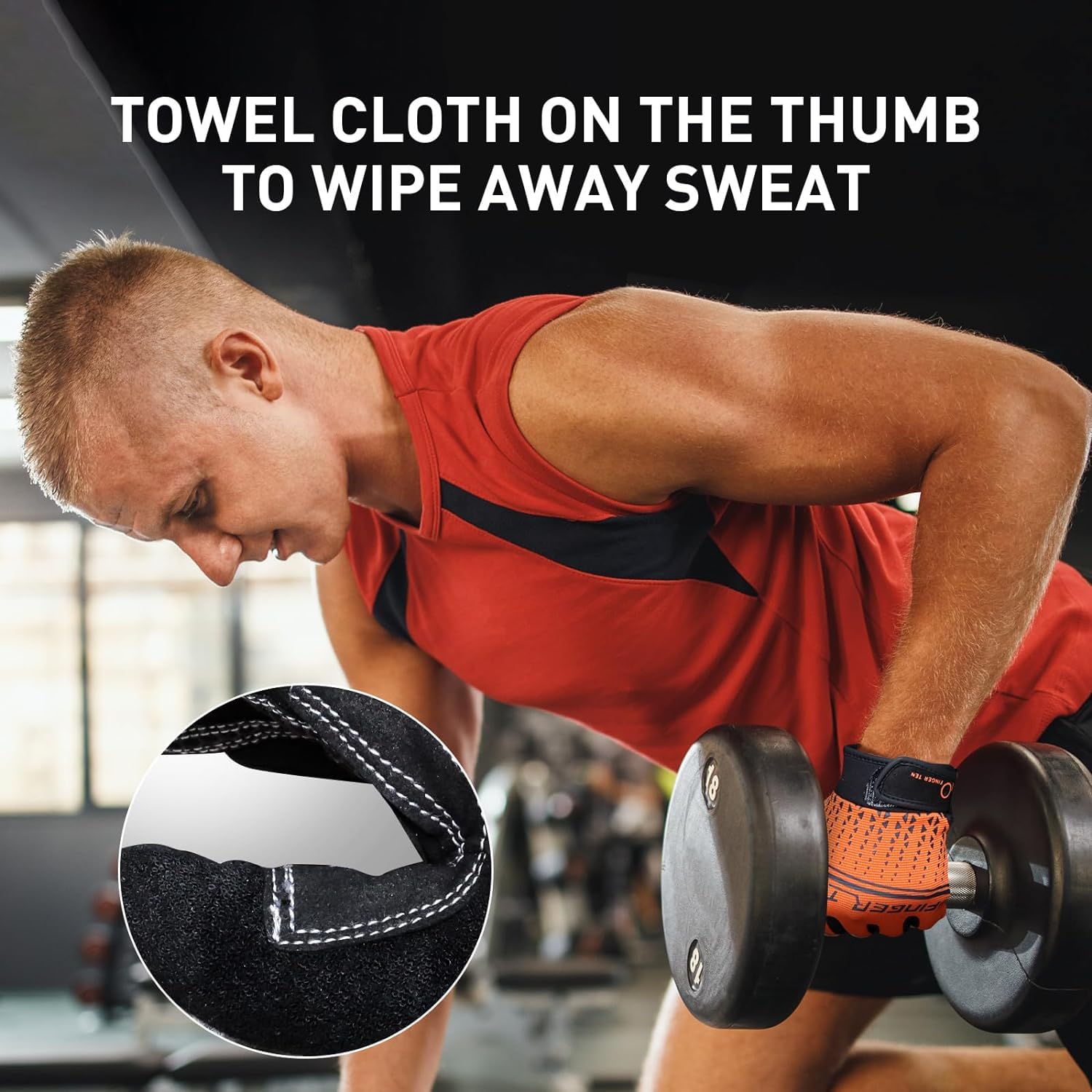 Workout Handschoenen Volledige vinger Mannen Vrouwen Touchscreen Gel Gewatteerde Anti-Slip voor Fietsen Fitness Gym Gewichtheffen Vissen Rijden, Oefening Training Handschoenen Kracht Volledige Palm Bescherming (Oranje, L