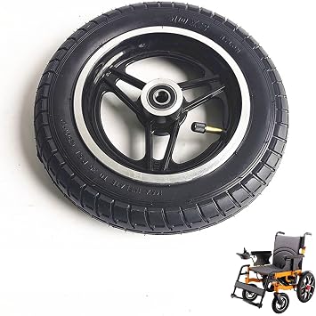 10 * 2, 10inch Electric Wheelchair Front Wheels Casters, Wheelchair Replacement Wheels Accessories, Rubber Pneumatic Tire, Aluminum Alloy Hub, Bearing 12mm