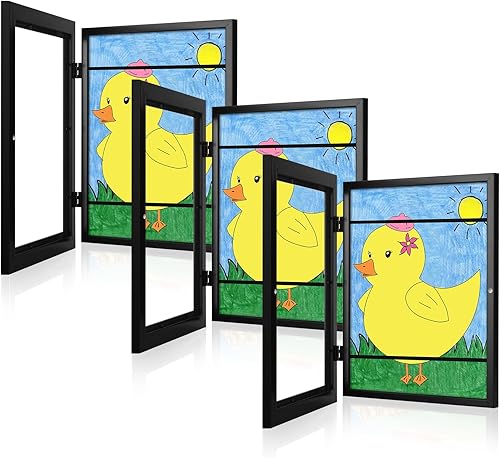 Paquete de 3 Marcos de arte para niños, marcos de arte para niños, de 8.5 x 11 pulgadas, con apertura frontal, intercambiables, marco de