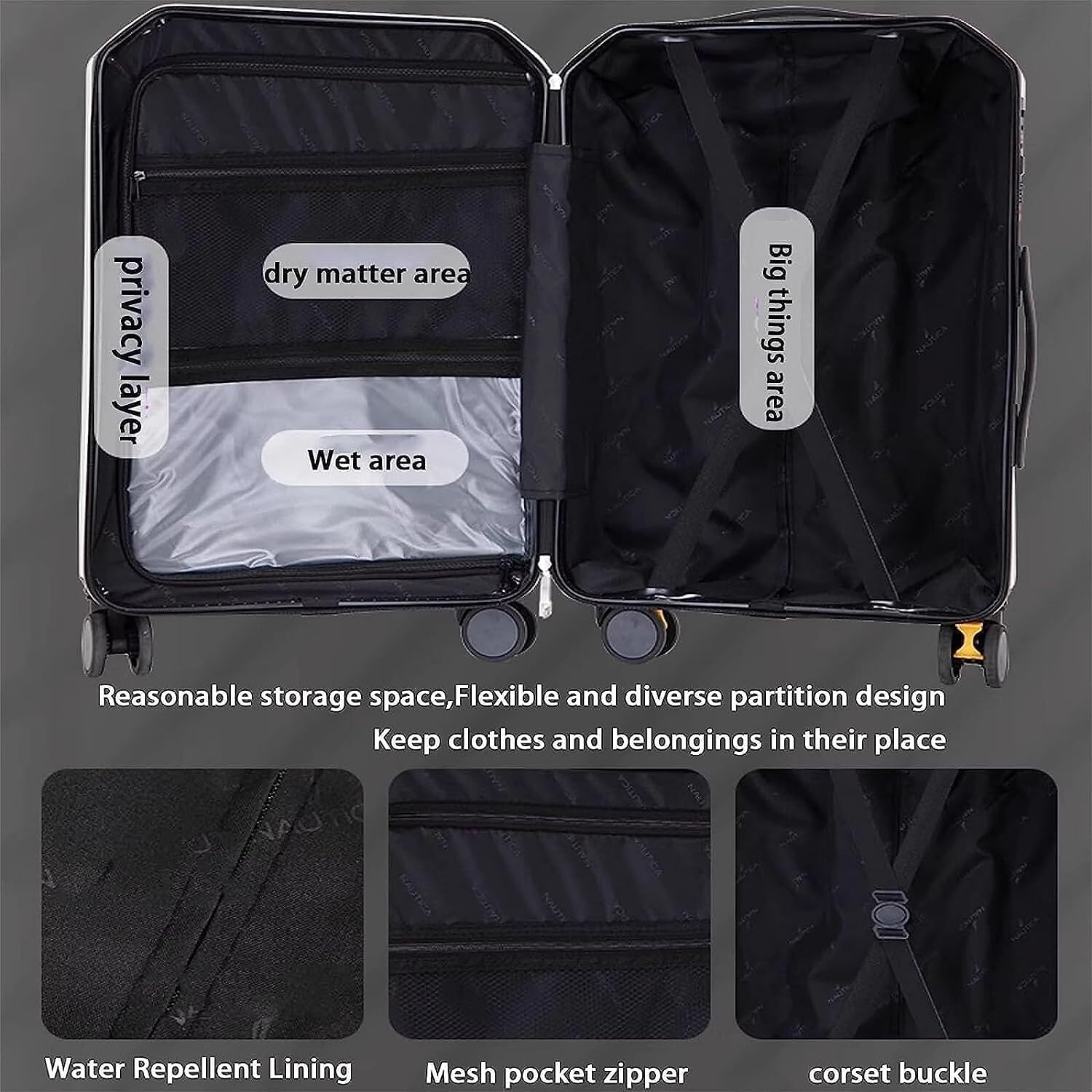 BKEKM Maleta de Viaje Equipaje Impermeable, Maletas de Moda, Puerto de Carga USB, Equipaje de Viaje, Equipaje con Ruedas de 24 Pulgadas, Equipaje con portavasos Peso Ligero