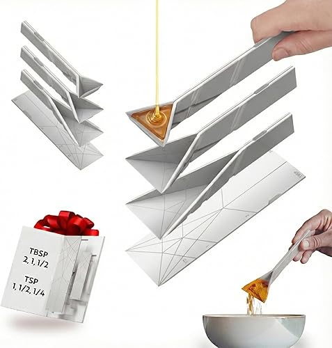 Miniatura 12 de POLÍGONOS - Cucharas medidoras plegables planas originales 3 en 1 | 2 cucharas se pliegan en 6 tamaños | Magnéticas | Tecnología DuraBend que dura