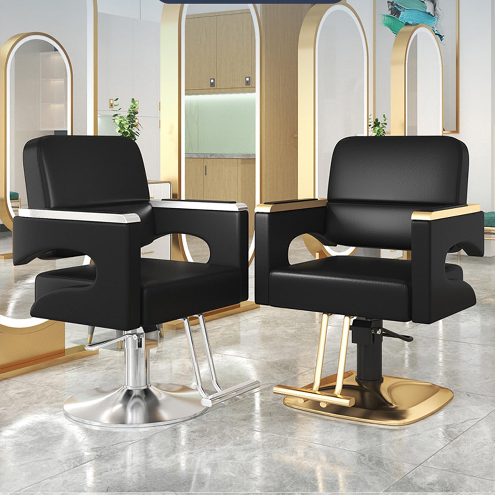 Strapazierfähiger hydraulischer Friseurstuhl, höhenverstellbar, mit bequemer Rückenlehne, wasserdichtes Design für professionelle Haarstylisten