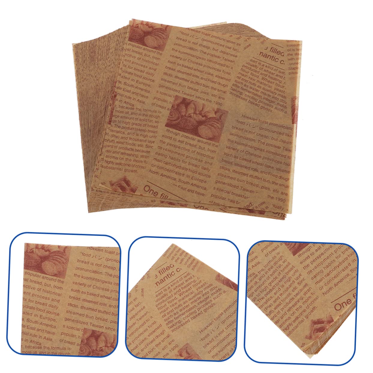 TOPBATHY Papier Sulfurisé Étanche et Anti-graisse pour Cuisson, 200 Feuilles 30x30cm, pour Emballage de Gâteaux et Biscuits Four