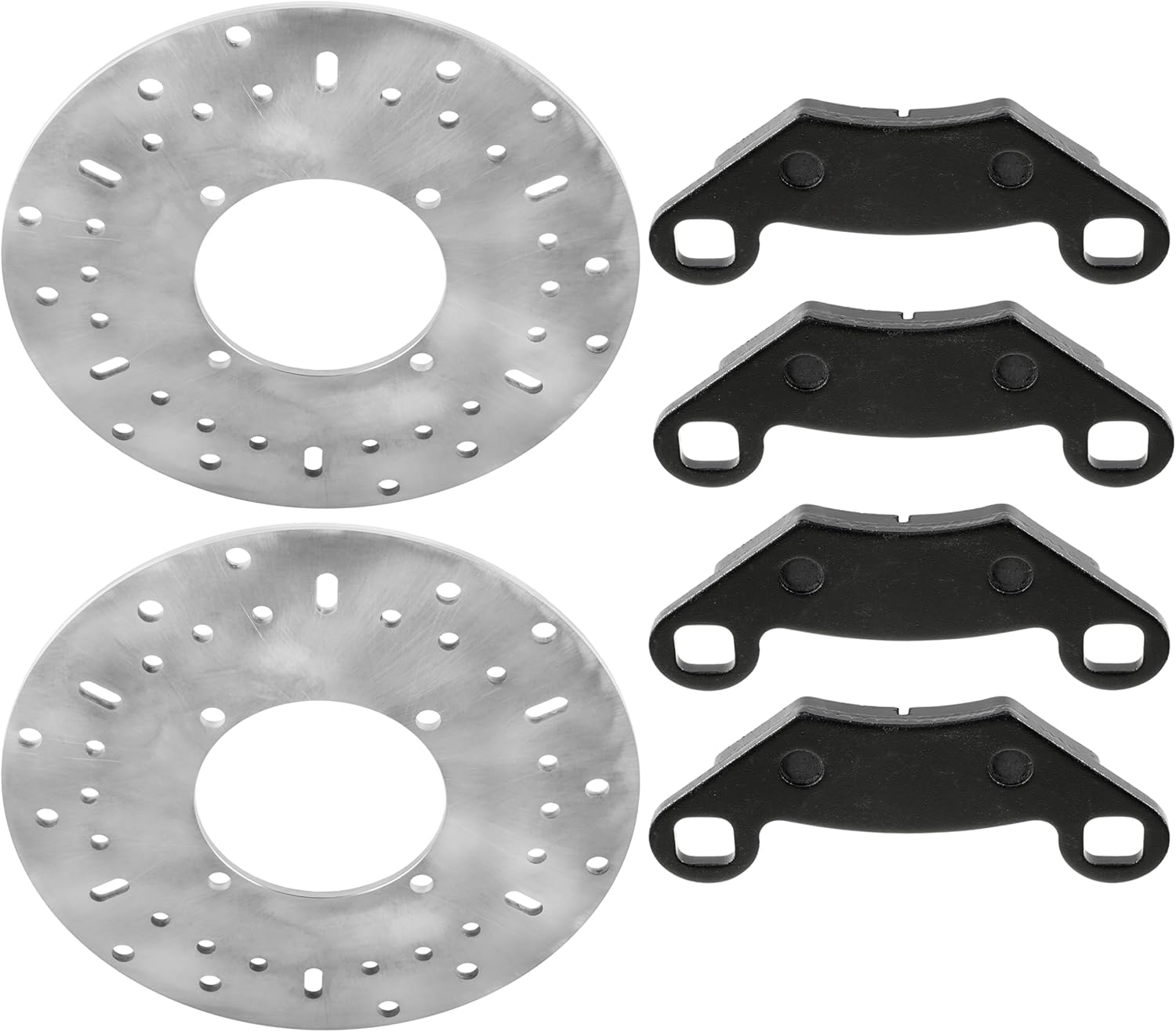 Caltric 2 Front Brake Disc Rotor And Pads Compatible with Polaris Sportsman 700 2002 2003 2004-2007