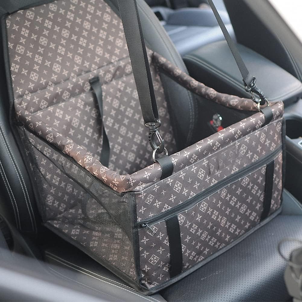 Pet Car Booster Seat Dog Car Seat Travel Carrier Cage Vehicles Upgrade Deluxe Washable Portable Breathable Folding Soft Washable Travel Bags for Dogs Cats or Other Small Pet