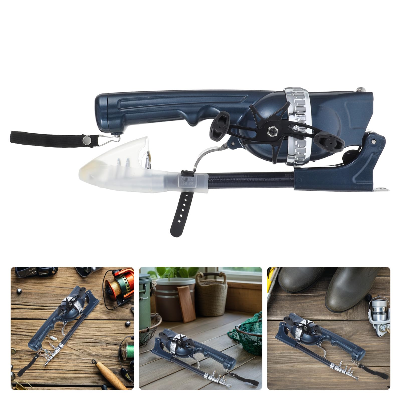 HEMOTON Canna da Pesca Pieghevole con Doppio Braccio Oscillante e Struttura Integrata Design Reattivo in Carbonio per Viaggi di Pesca in Mare e Spiaggia