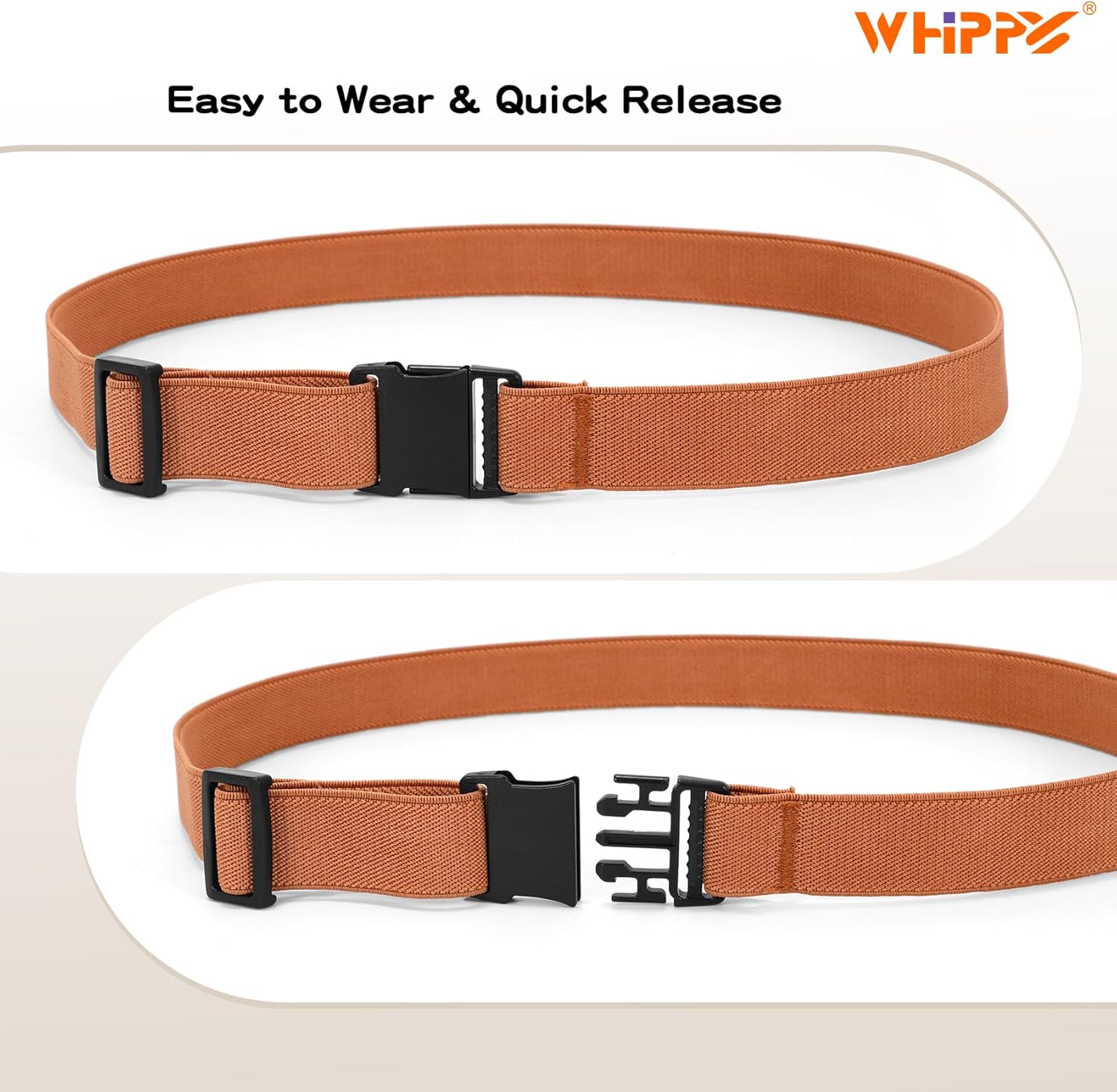 WHIPPY Elastic Kids Belt for Boys Girls - Stretch Invisible Belt with Adjustable Clip Buckle Latch Belts for School Sports - Image 5