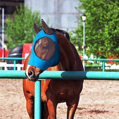 Miniatura 6 de Cubierta de cara de caballo, cubierta elástica de cara de caballo con cubierta de malla grande, cubierta de cara de caballo, cómoda y transpirable,