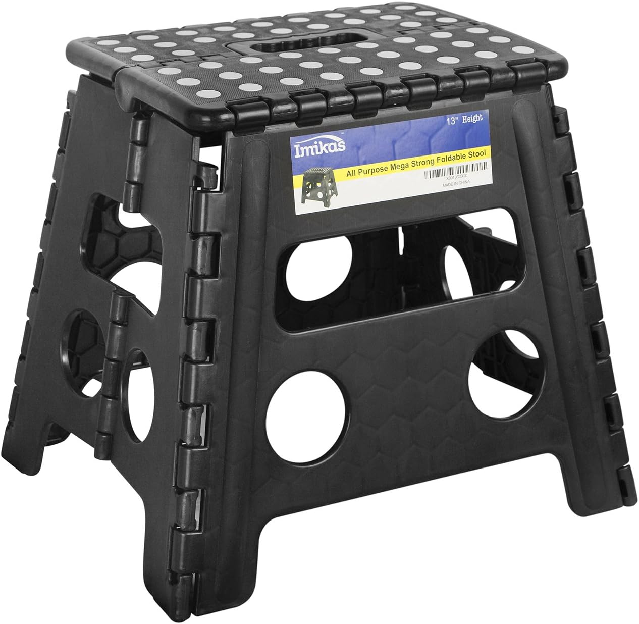 ImiKas Folding Step Stool - 13 inch Height Premium Heavy Duty Foldable Stool For Kids & Adults, Kitchen Garden Bathroom Stepping Stool From