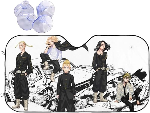 Amazon 車用 サンシェード 日除け 東京リベンジャーズ 日焼け防止 軽自動車 Uvカットキャラクター 折りたたみ 車窓日よけ 紫外線カット 車用品簡単着脱 便利な収納 シンプル 車用サンシェード S 車 バイク 車 バイク