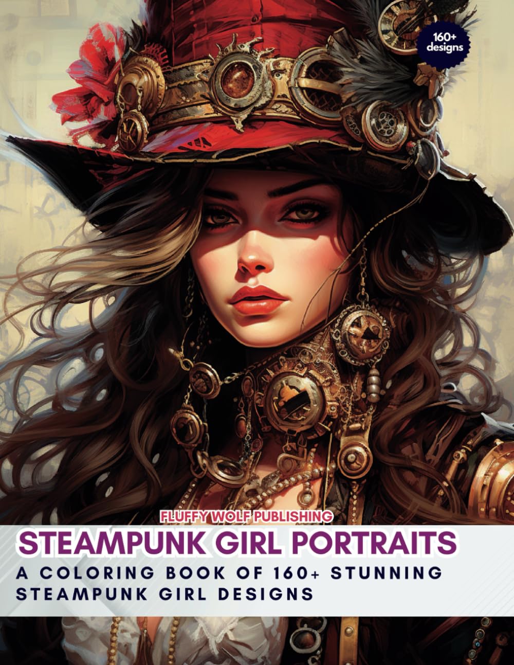 Steampunk Girl Portraits: A Coloring Book of 160+ Stunning Steampunk Girl Designs: Steampunk coloring book for beginners - Coloring for Growth and ... and Relaxing Coloring Book Stunning Patterns