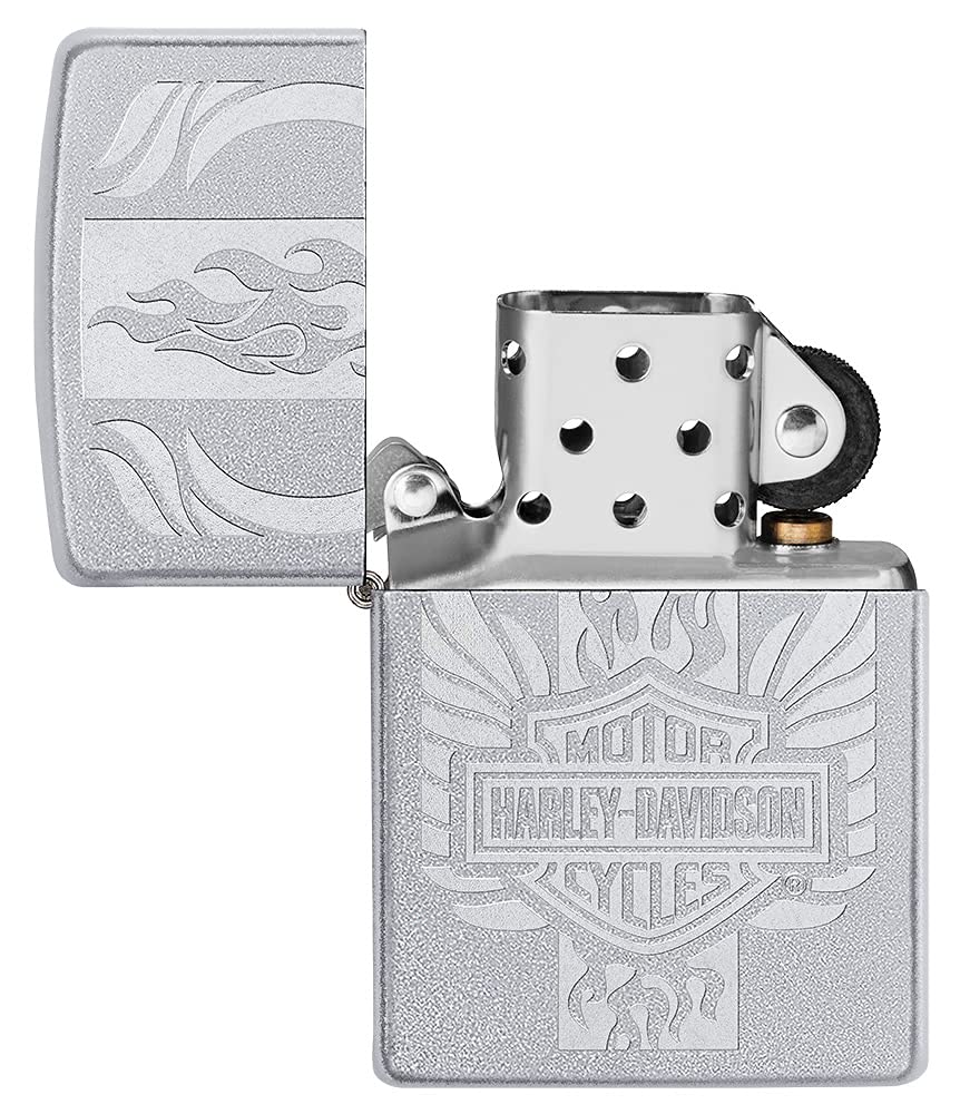 Zippo Accendino Antivento Harley Davidson, Cromato Lucido, Immagine a Colori, Ricaricabile per Tutta la Vita, Fiamma Regolabile, Confezione Regalo, Metallo, Prodotto negli Stati Uniti