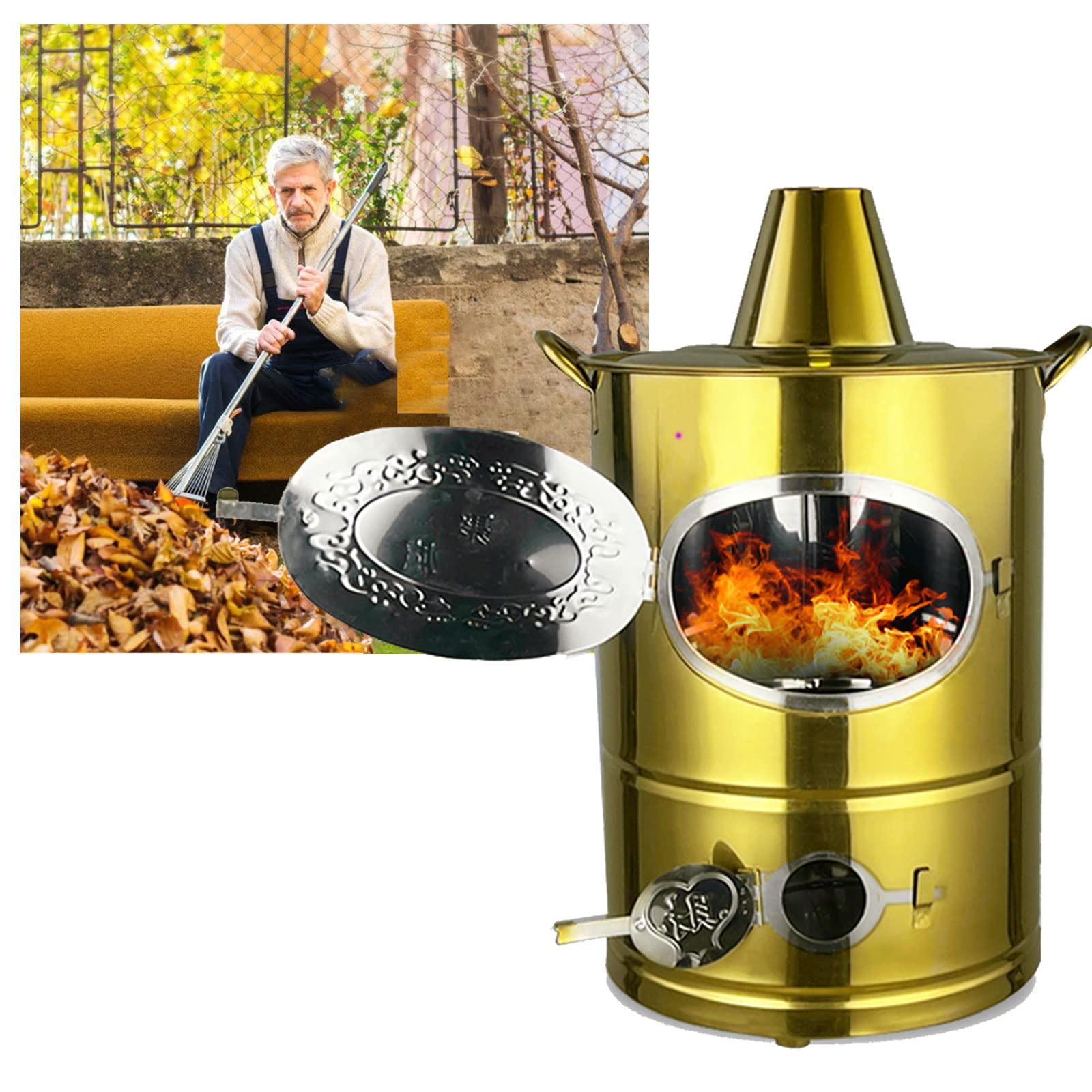 Amazon.co.jp: ドラム缶焼却炉 下小窓蝶番蓋付 網 家庭用 無煙