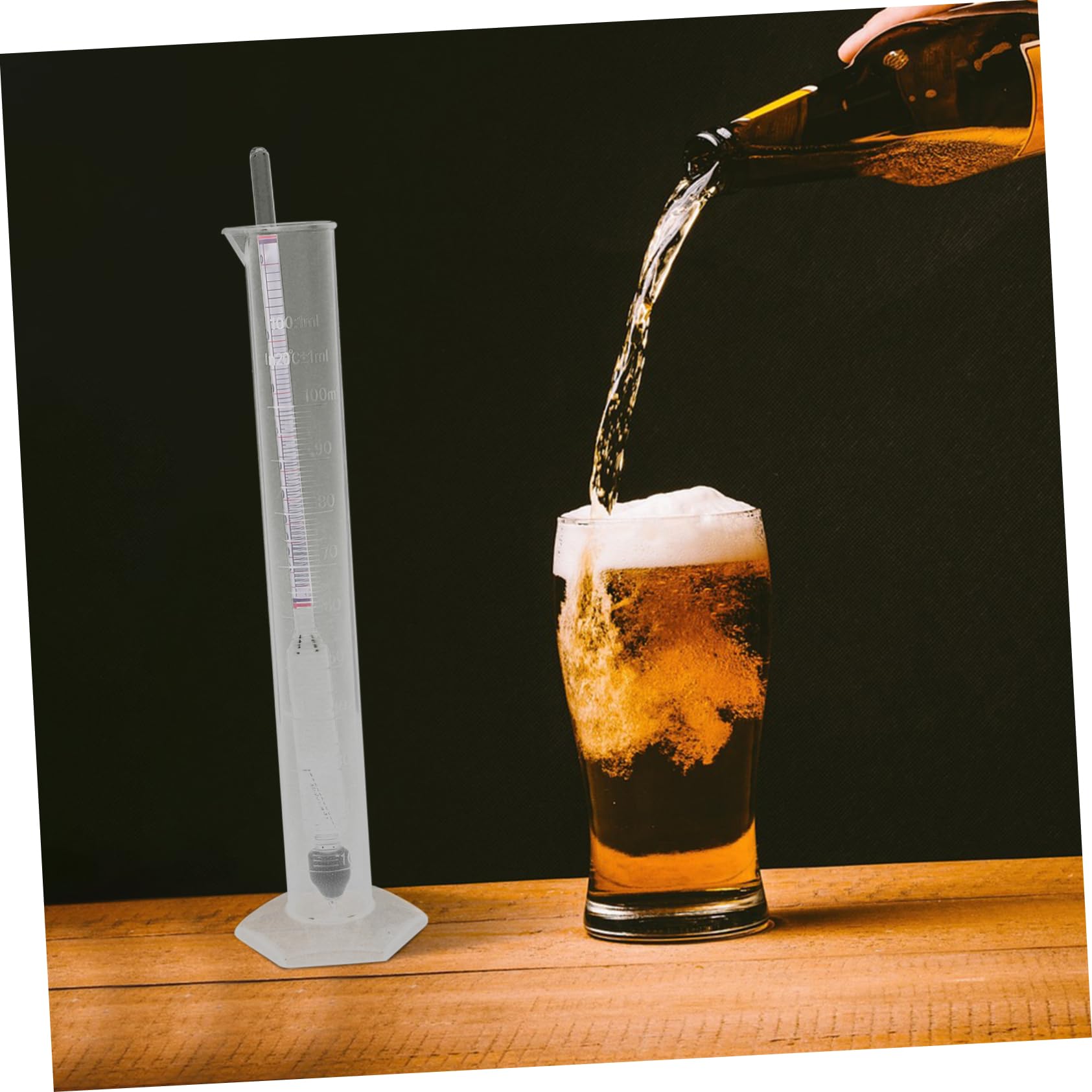 Misuratore Alcol Robusto e Affidabile in Plastico per Liquori Idrometro e Cilindro Graduato Facile da Trasportare e Conservare