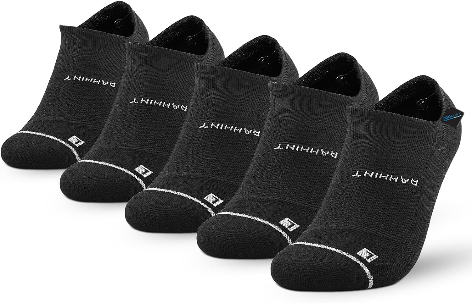 Coolmax No Show Socks 5 Pairs Performance Cooling Compression Running Athletic Thin Breathable Anti Blister Ankle Socks