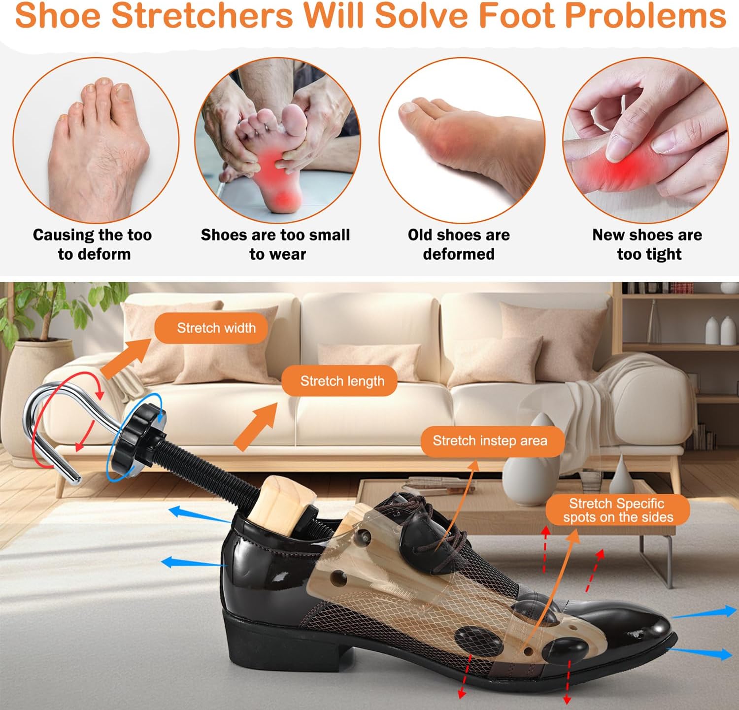 Wooden Shoe Stretcher Men Women, Professional 4-way Botswana Ubuy