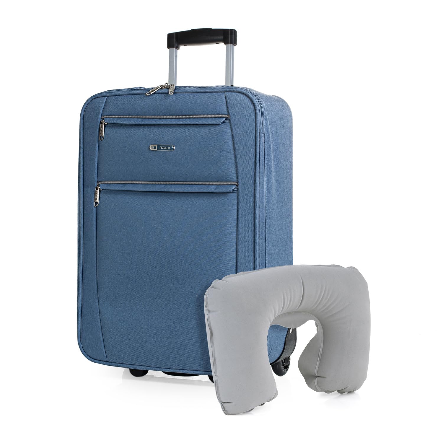 ITACA - Maletas De Viaje Cabina 55X40X20 Material EVA Ligero, Trolley con Ruedas Maleta De Mano para Avion Maleta Cabina Equipaje para Viajes Cortos. Compatible Ryanair, Azul Vaquero