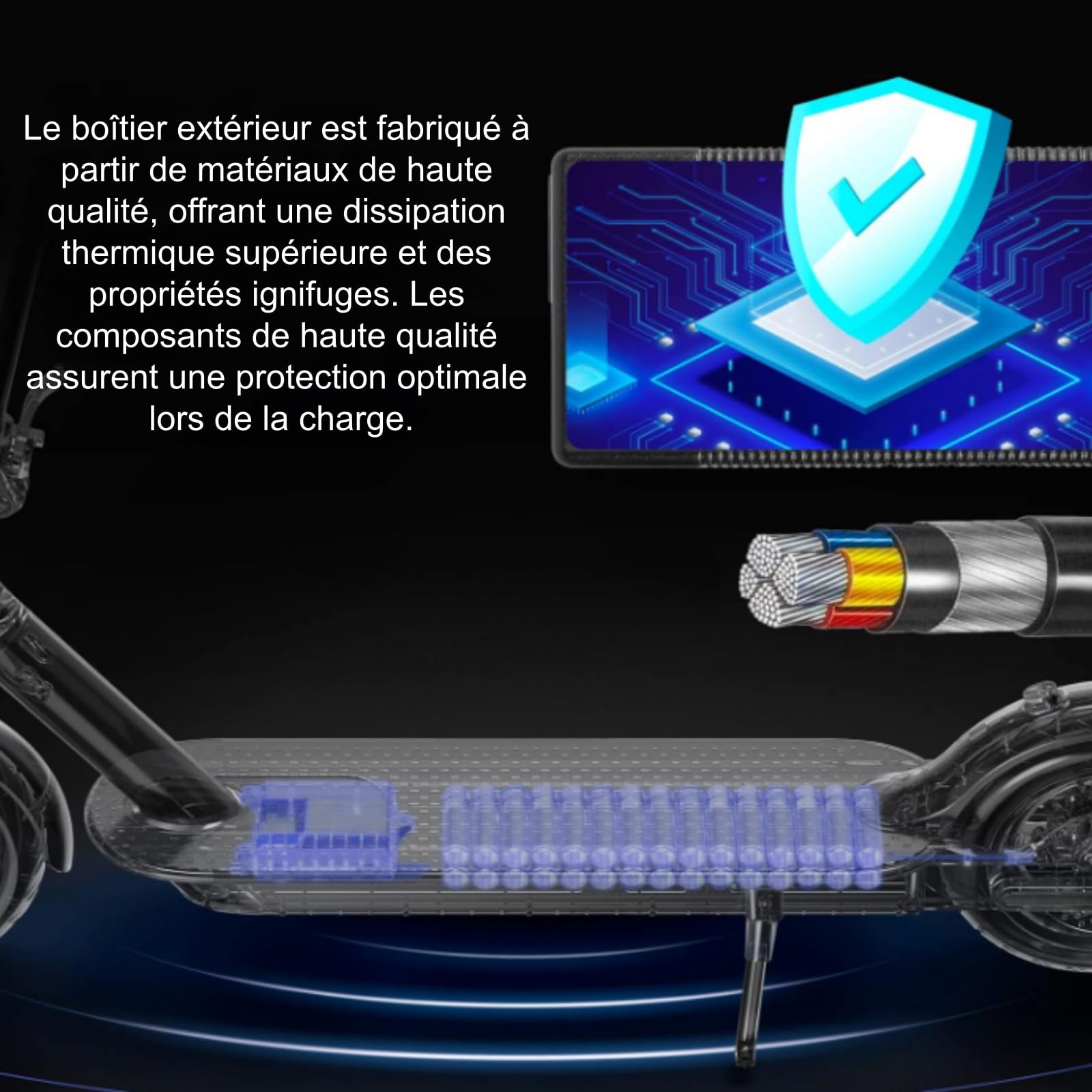Chargeur trotinette Norme européenne 42V 2A équipée de 6 connecteurs différents, adaptée à Divers modèles de Scooters