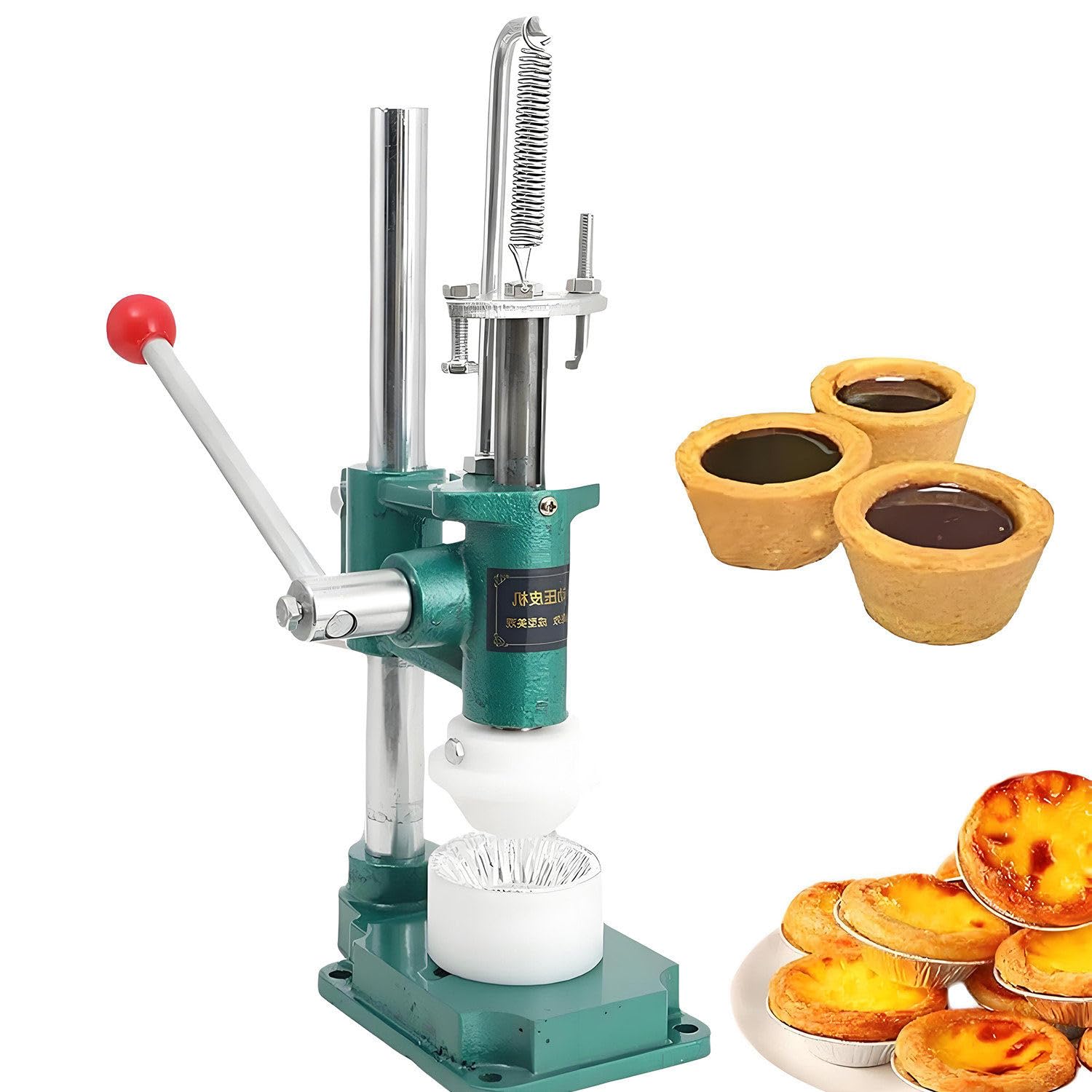 GLBMXDD Egg Tart Machine, Manual Custard Tart Shell Maker, Cheese Tart Crust Press Machine,with 1 Mold for Baking Pie Shells,cheese tarts, flower-shaped tarts, crepe cookies H41