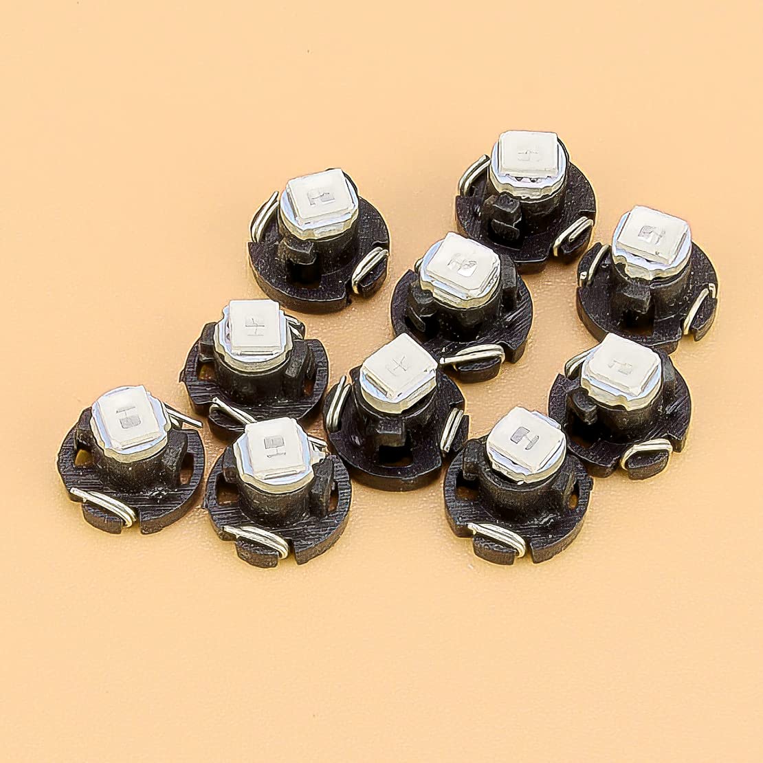 beler 10Pcs Car Blue T3 Neo Wedge 1-SMD LED Cluster Instrument Dash Gauge Climate Light Bulbs