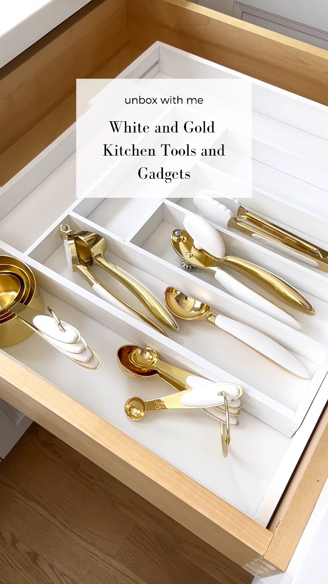 Set De Mesures En Or 9 Pièces – Tasses Et Cuillères En Acier Inoxydable Empilables Pour Cuisiner Précis