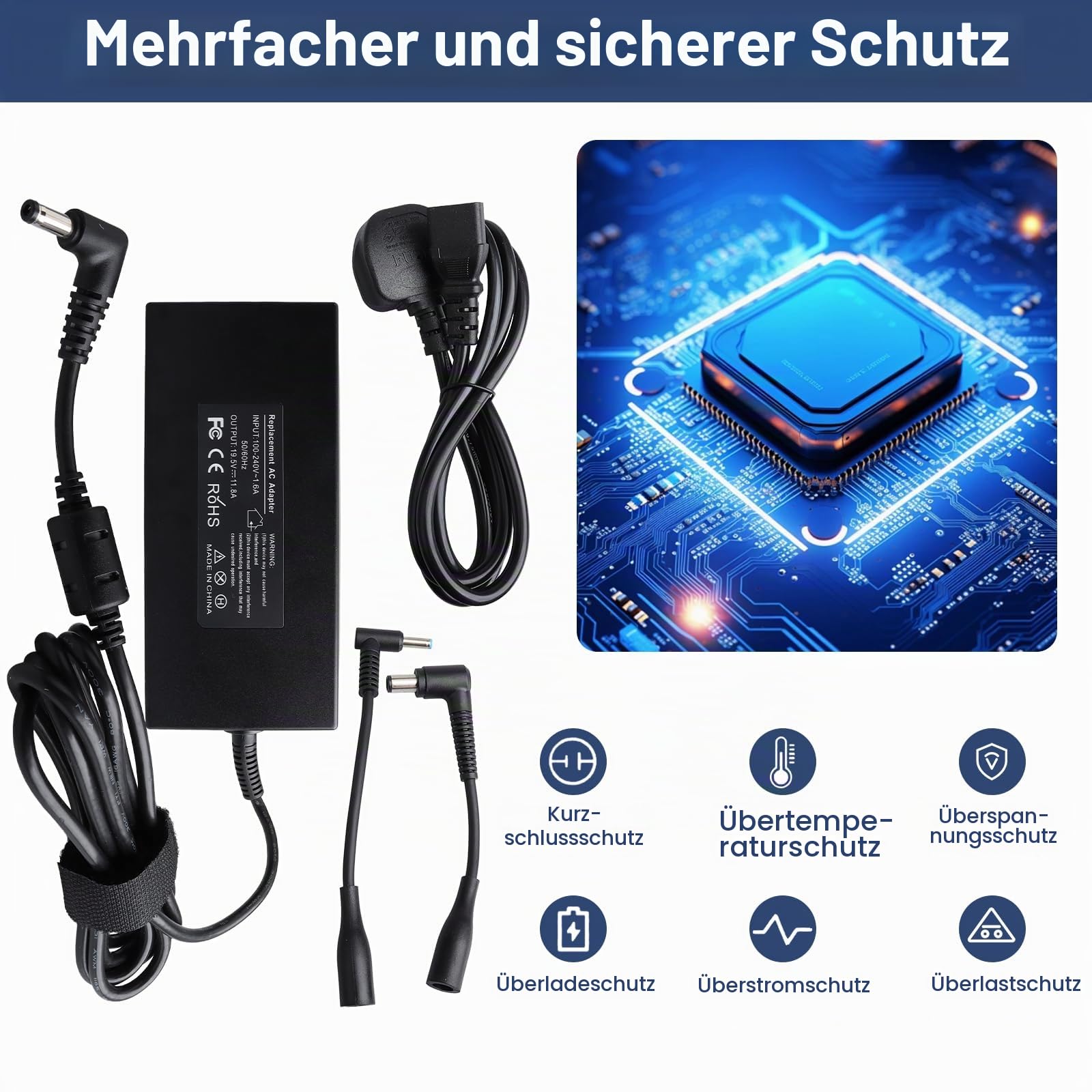 230W Netzteil Laptop Ladegerät Compatible Con MSI GS65 GS66 GS75 GS76 Stealth, WS65 WS66 WS75 WS76, P65 P75 Creator, A12-230P1A A17-230P1A Chicony Ladekabel MSI Laptop Gaming Netzteil