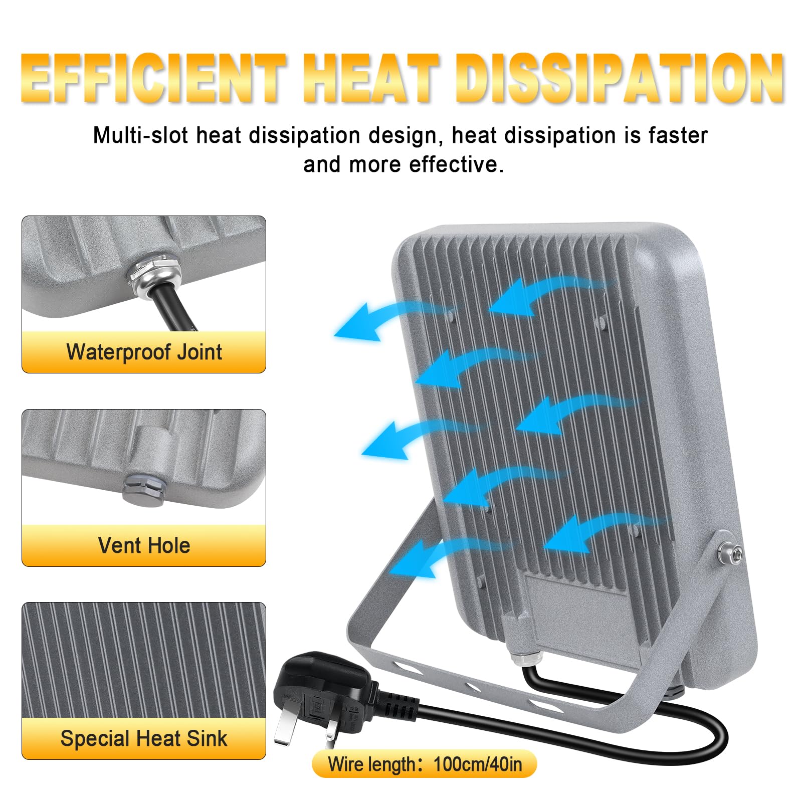 Willpower Outdoor LED Floodlights 50W 5000LM - Image 4