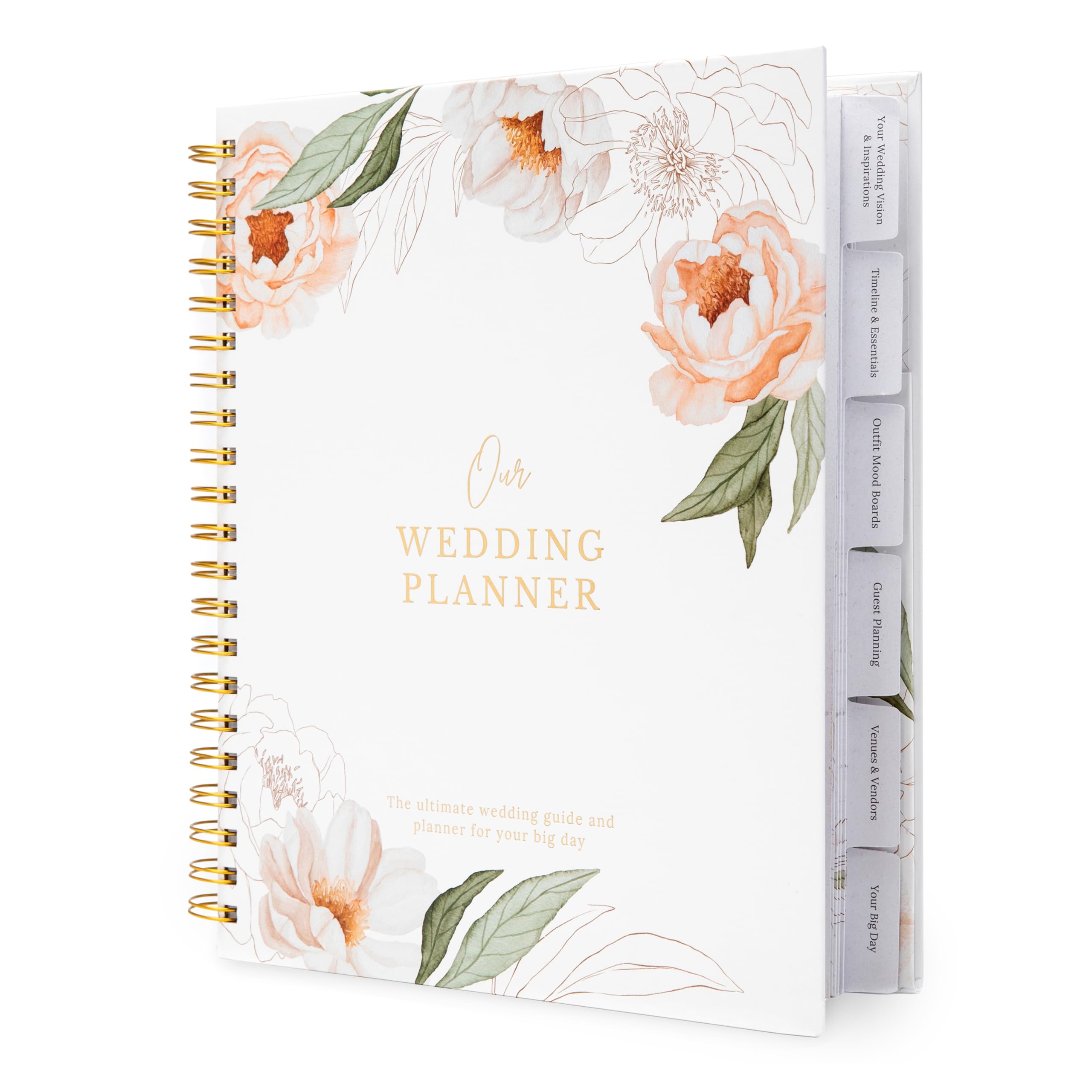 Timeless Premium Wedding Planner Book and Organizer – Timeless Premium Wedding Planner Book and Organizer – Wedding Planning Book, Comprehensive Keepsake & Countdown Binder, Perfect Engagement Gift for Women, 11" x 9" (Blossom)
