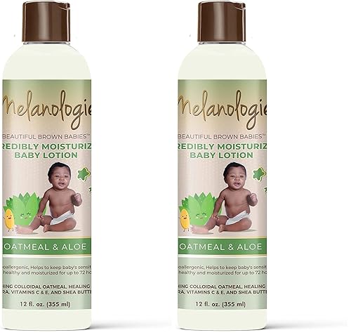 Melanologie Beautiful Brown Babies Loción para bebé increíblemente hidratante con 1% de avena coloidal, fragancia, alcohol, parabenos, ftalatos,