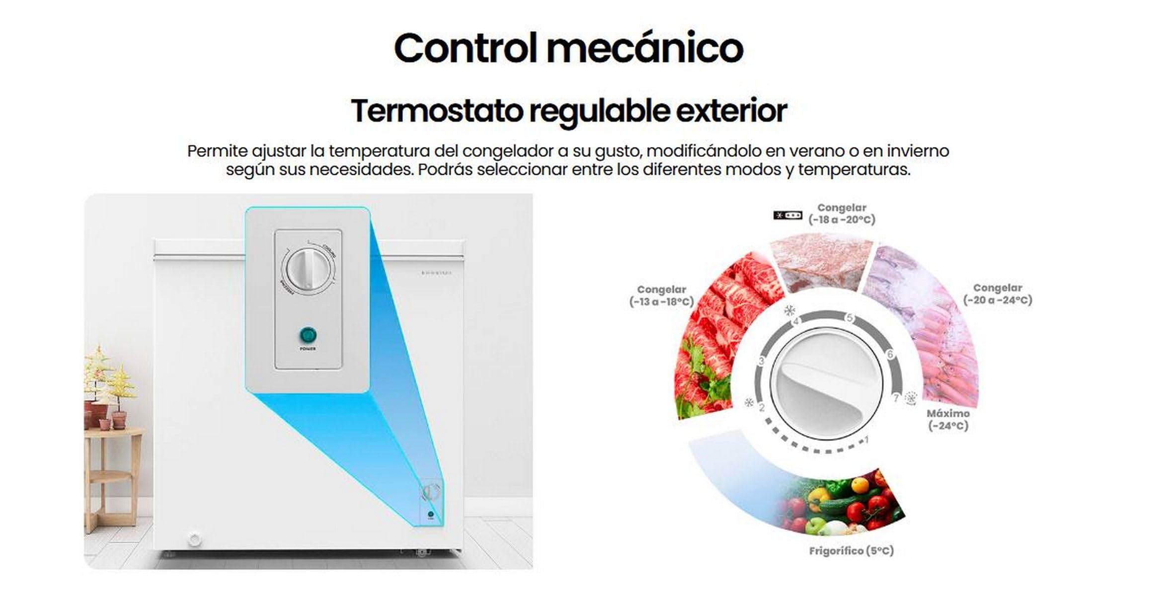 Infiniton Arcon Congelatore CH-30H85BEH, 293 litri, funzione FAST FREEZING, funzione STAND BY, regolazione in altezza, E, bianco, compressore silenzioso design