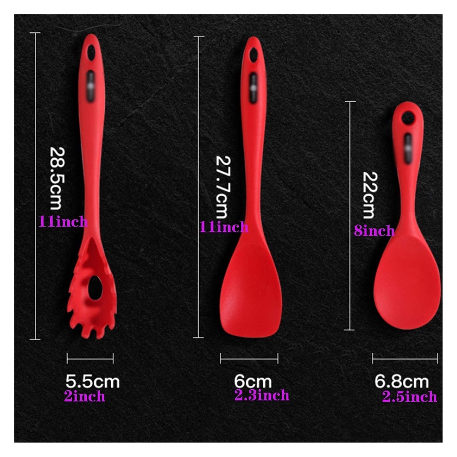 Silikonschaber Hitzebeständige Silikon-Set Gummi-Spatel-Küchengeräte-Non-Stick zum Kochen, Backen und Mischen -6 Stück Set Silikonschaber