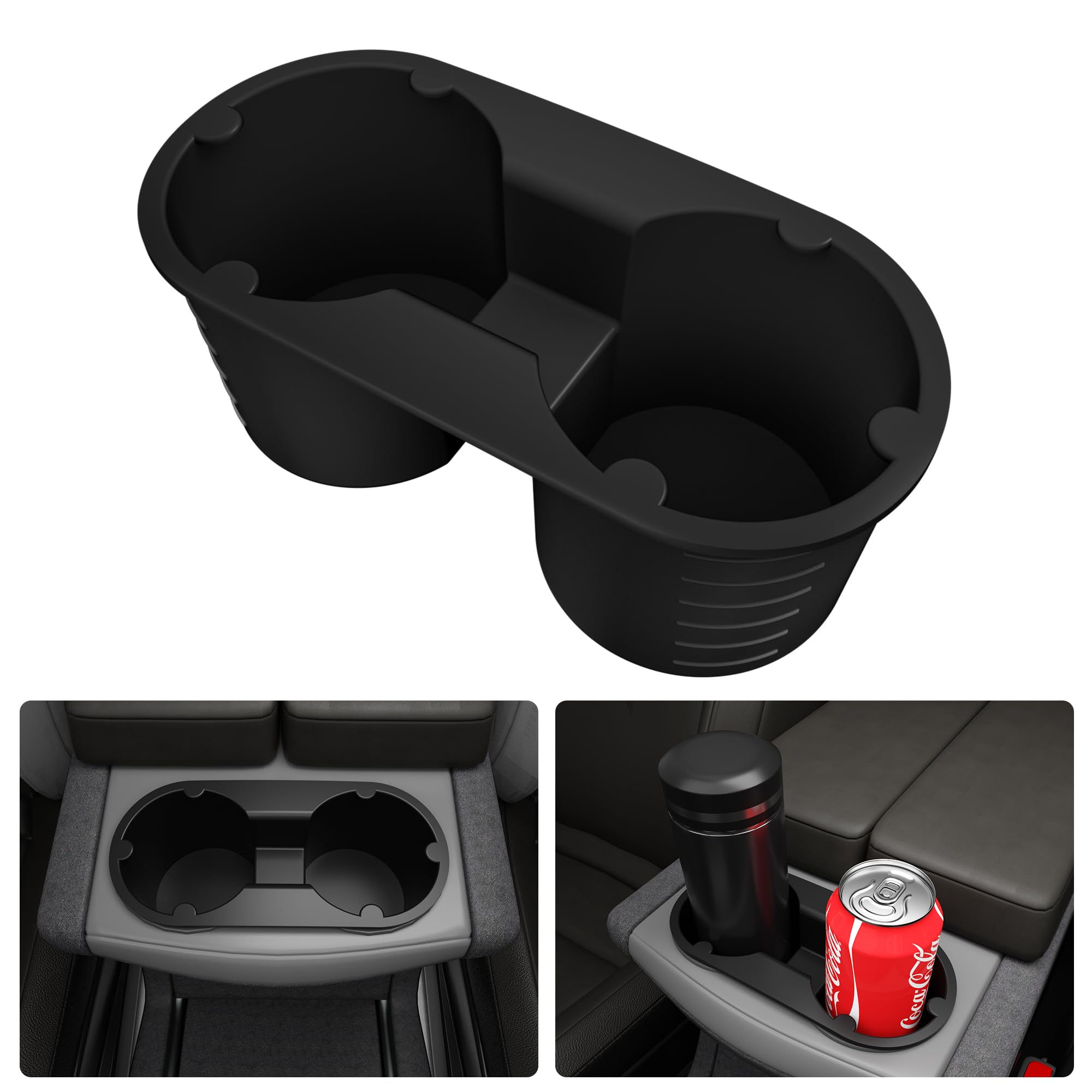 Photo 1 of Kailfee Upgraded 2017-2023 Cup Holder Insert for Tesla fit Model Y | 3 & 2024 Model Y(Black) Cup Holder-black
