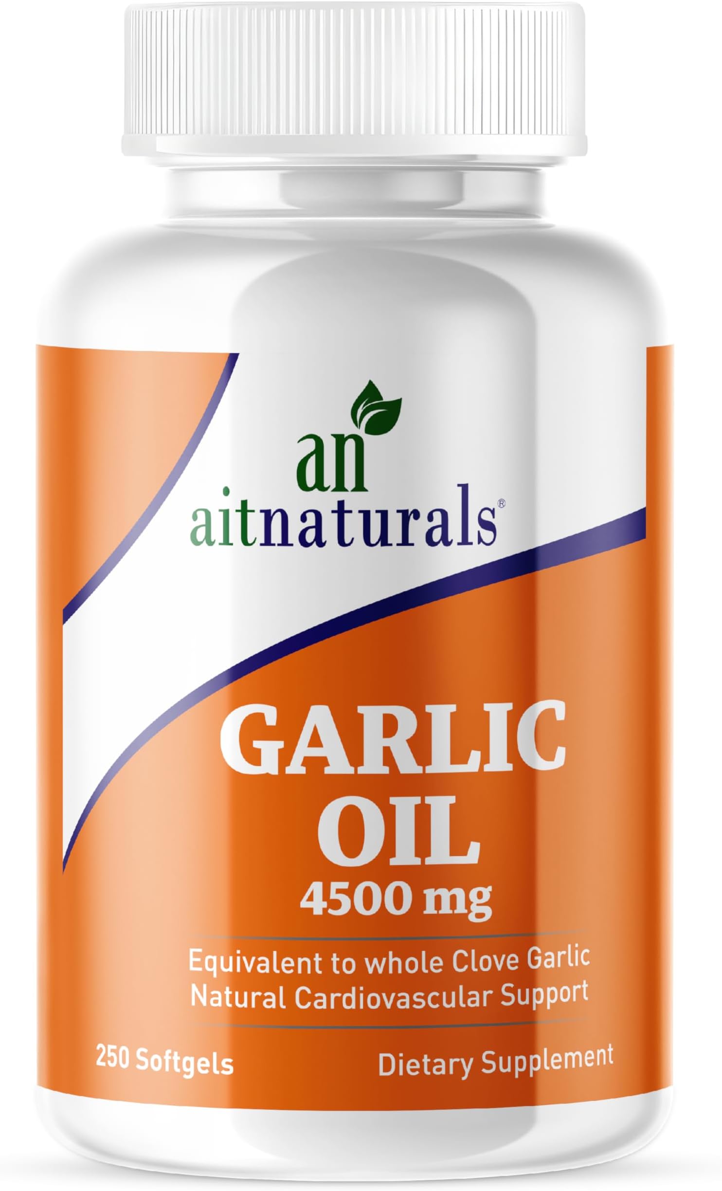 Aitnaturals Odorless Garlic Oil 4500 mg-250 Softgels| High-Potency Antioxidant for Cardiovascular Health & Immune Support | Equivalent to Whole Garlic Cloves, Enhances Heart Health & Vitality