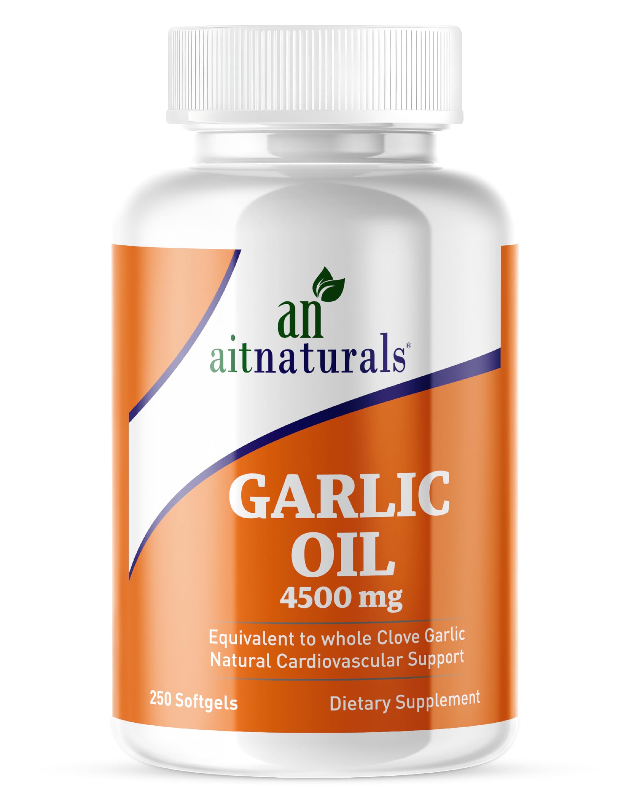 Aitnaturals Odorless Garlic Oil 4500 mg-250 Softgels| High-Potency Antioxidant for Cardiovascular Health & Immune Support | Equivalent to Whole Garlic Cloves, Enhances Heart Health & Vitality
