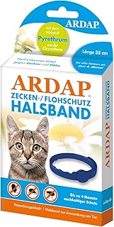 ARDAP Zecken- & Flohschutzhalsband für Katzen ab dem 4. Monat - Bis zu 4 Monate nachhaltiger Langzeitschutz - Natürlicher Wirkstoff gegen Zecken & Flöhe (PT19) product image