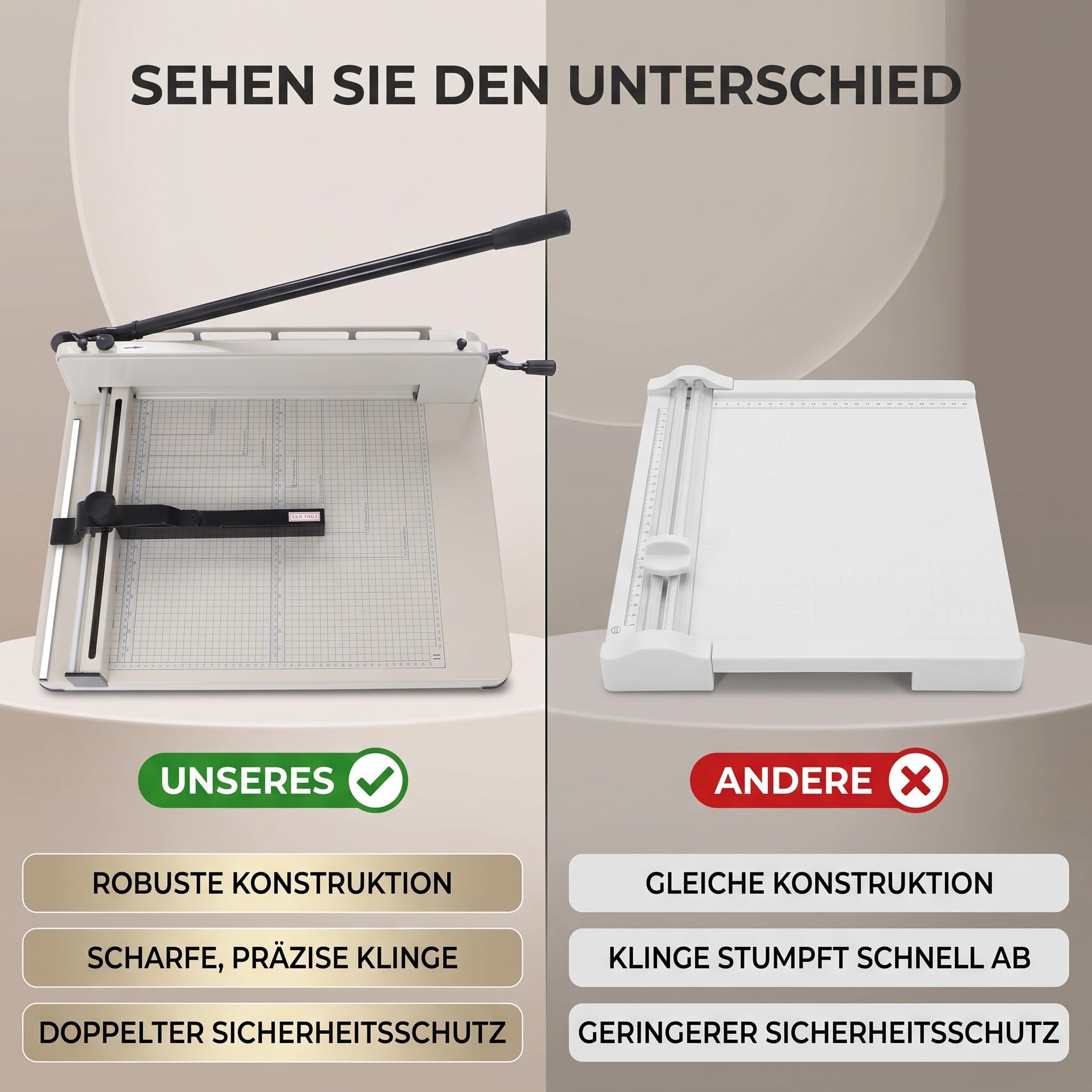 A3 Papierschneider, Stapelschneider Hebelschneide Präzisions-Schneidemaschine Schneiden Craft für Büro Schule und Zuhause Schwerlast manuell bedienbarer Desktop Papierschneider