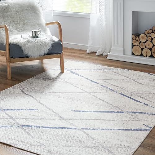 Miniatura 1 de COLLACT Alfombra de área de 3 x 5 pies, alfombra de cocina, alfombra marroquí, alfombra geométrica para interiores, tapete suave de cuadrícula