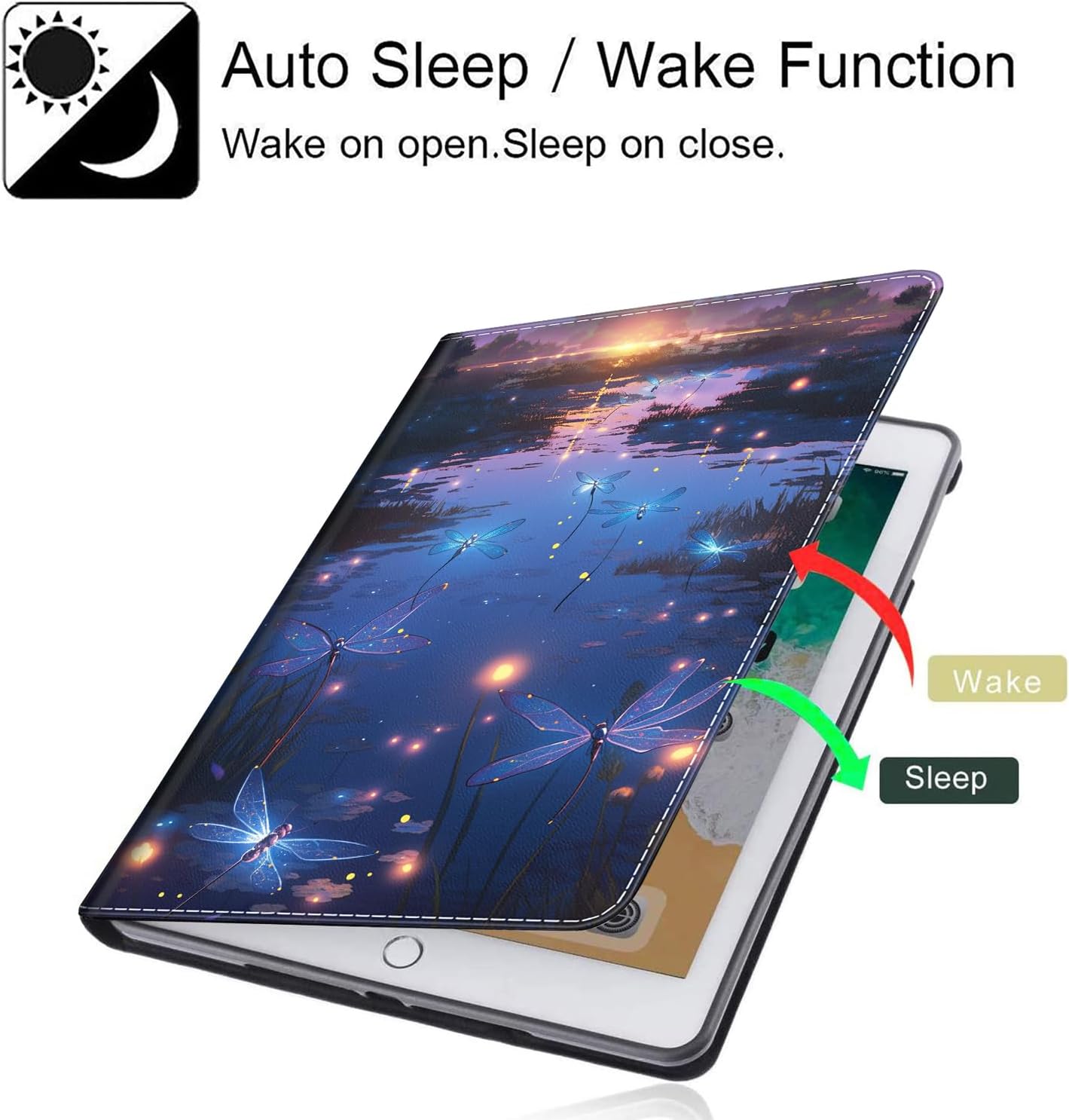 Case Fits All-New Amazon Kindle Fire HD 10 & 10 Plus Tablet (13th/11th Generation, 2023/2021 Release) 10.1", Durable Shockproof Protective Cover with Auto Wake/Sleep，Dragonfly