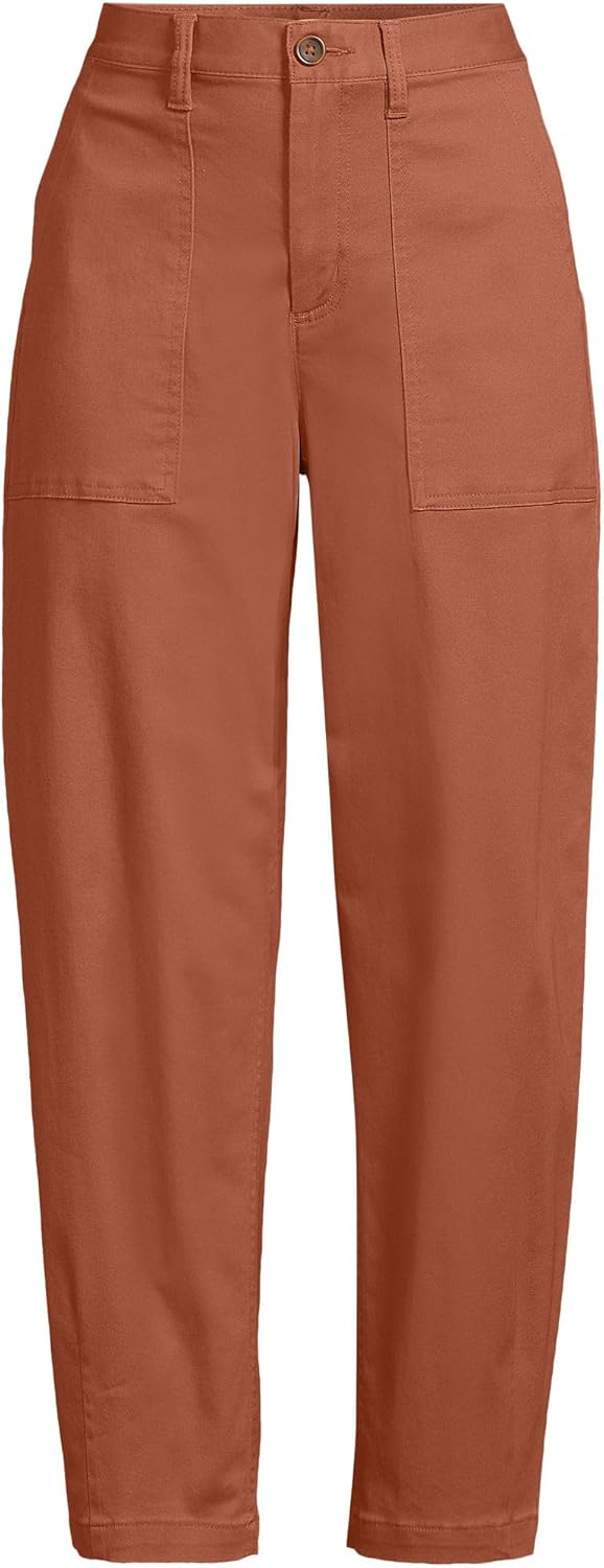 Lands' End Women's High Rise Barrel Leg Chino Pants