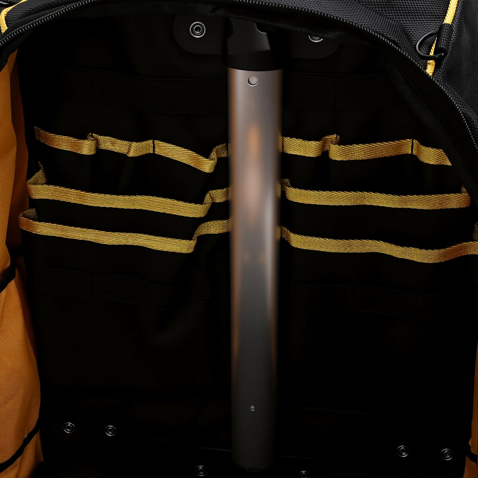 Bolsa de Herramientas con Ruedas, Mochila con Asa Telescópica y Ruedas Resistentes, Estuche para Herramientas Moldeado Duro con Bolsa Extraíble, Múltiples Bolsillos para Electricistas,