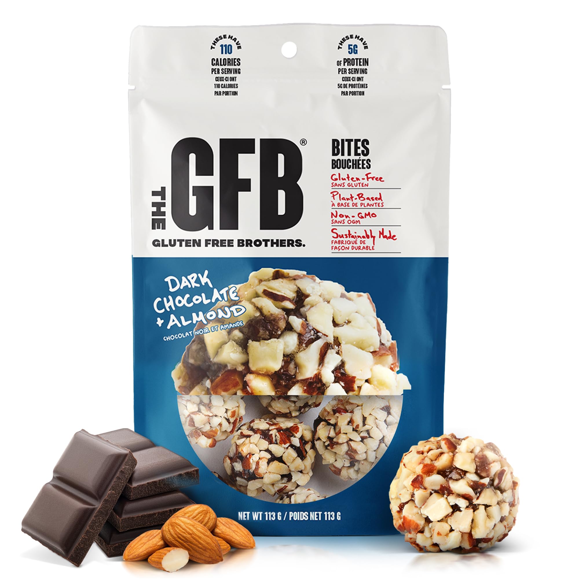 The Gluten Free Brothers Dark Chocolate Almond Protein Bites