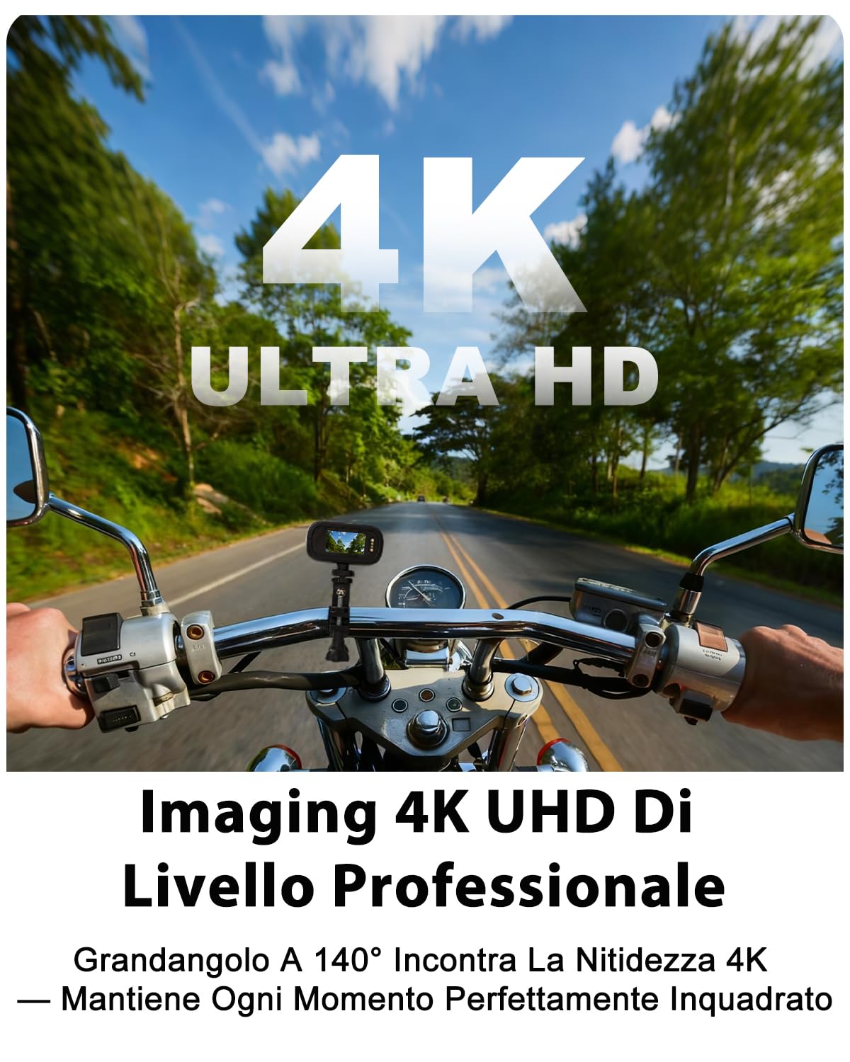 Action Cam, Body Cam 4K 64 GB, POV Camera Impermeabile IP65, Action Camera con Batteria da 1200 mAh, Compatta per Vlogging, Perfetta Come Telecamera Moto Casco, Telecamera Sci