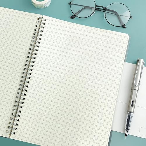 Miniatura 5 de M&G Paquete de 5 cuadernos en espiral para tomar notas, tamaño A4, cuaderno de espiral de papel cuadriculado blanco para estudiantes de escuela,