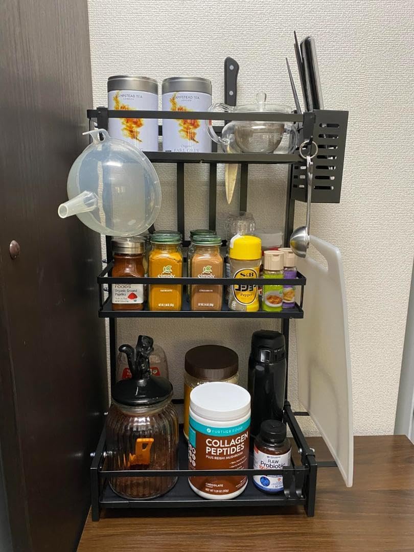 調味料収納ラック - おしゃれで実用的なキッチンオーガナイザー 調味料