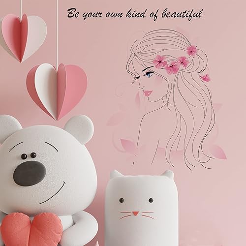 Hermosa calcomanía de pared para mujer calcomanía de pared para niña citas inspiradoras decoración de pared vinilo para despegar y pegar arte mural